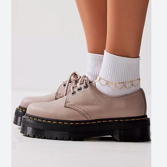 Dr. Martens 1461 Quad II Oxford Platform Derby, Vintage Taupe, Women’s 10, NWOT - Picture 1 of 14